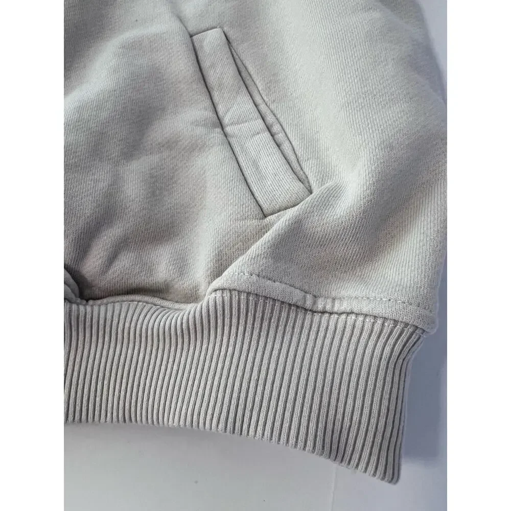 Joah Brown Retro Half-Zip Pullover Oversized Sweater Sandy Ecru Sz S/M